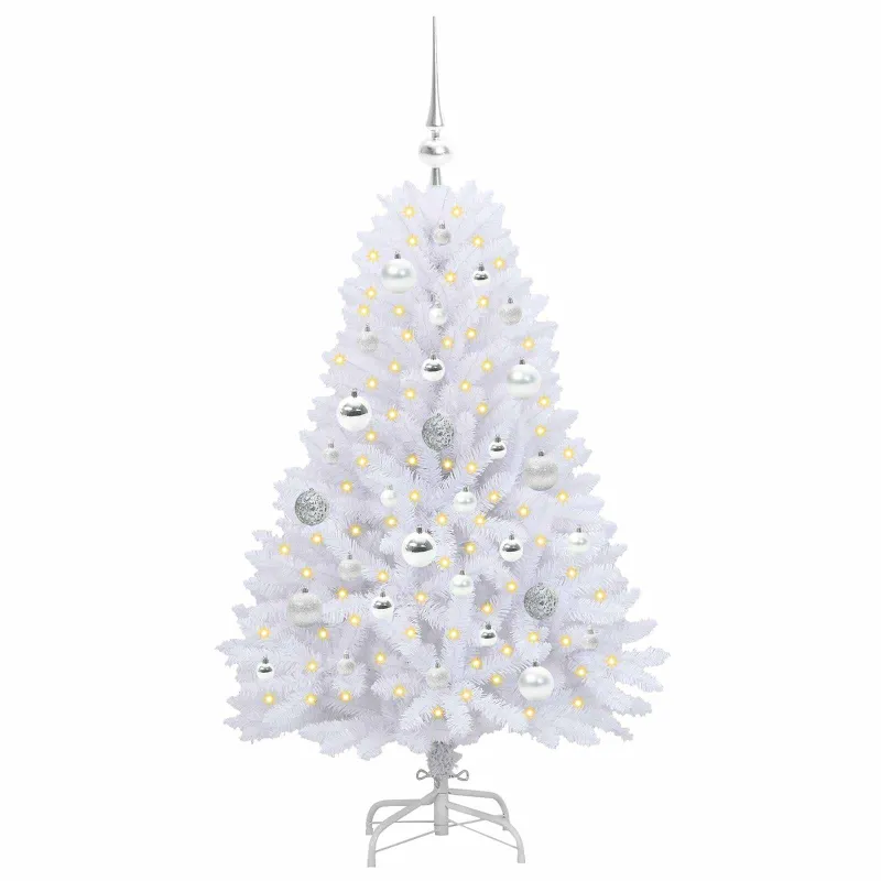 Dirbtinė Sulankstoma Kalėdų Eglutė Balta 120 cm PVC ir plienas