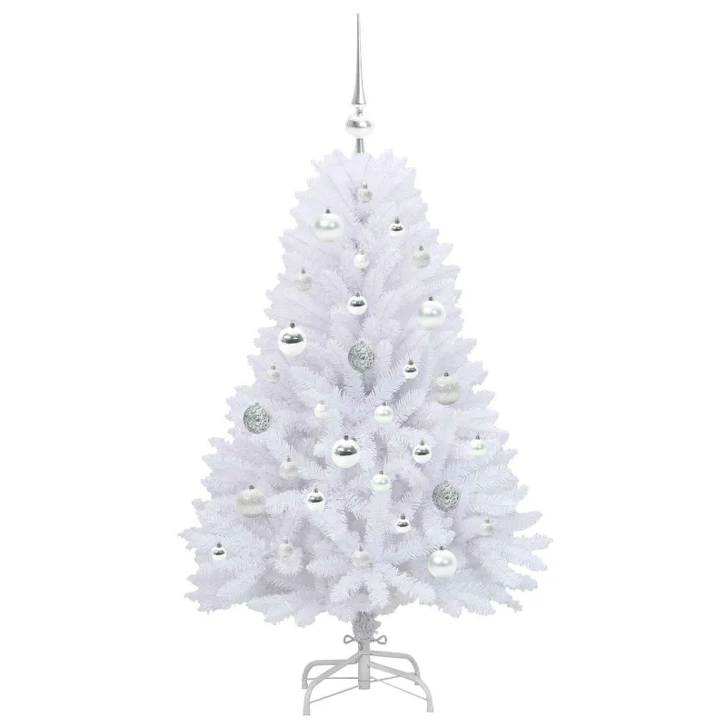 Dirbtinė Sulankstoma Kalėdų Eglutė Balta 120 cm PVC ir plienas