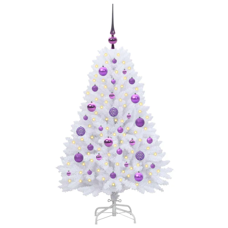Dirbtinė Sulankstoma Kalėdų Eglutė Balta 120 cm PVC ir plienas
