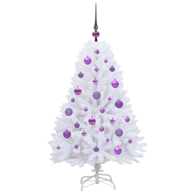Dirbtinė Sulankstoma Kalėdų Eglutė Balta 120 cm PVC ir plienas