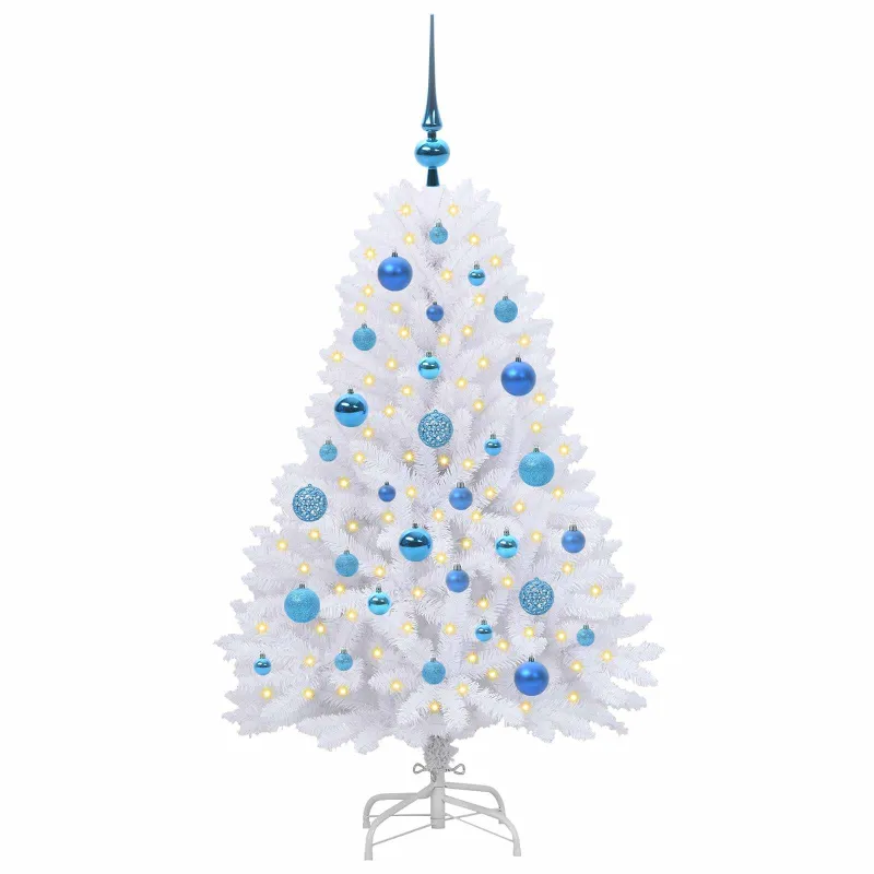 Dirbtinė Sulankstoma Kalėdų Eglutė Balta 120 cm PVC ir plienas