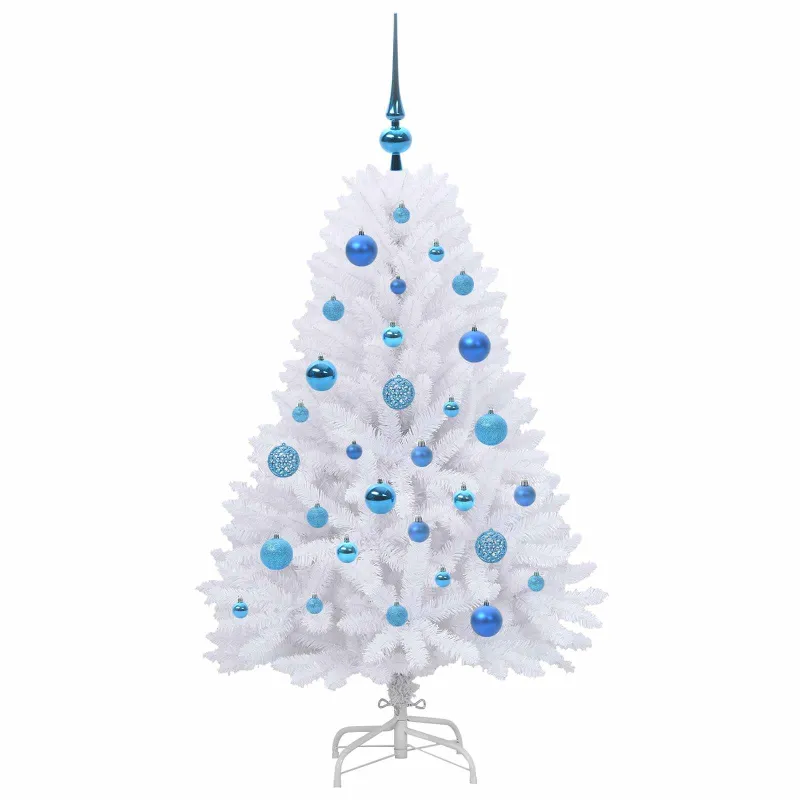Dirbtinė Sulankstoma Kalėdų Eglutė Balta 120 cm PVC ir plienas