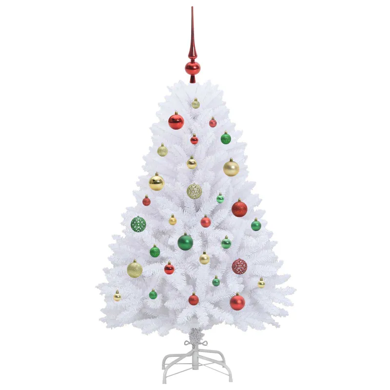 Dirbtinė Sulankstoma Kalėdų Eglutė Balta 120 cm PVC ir plienas