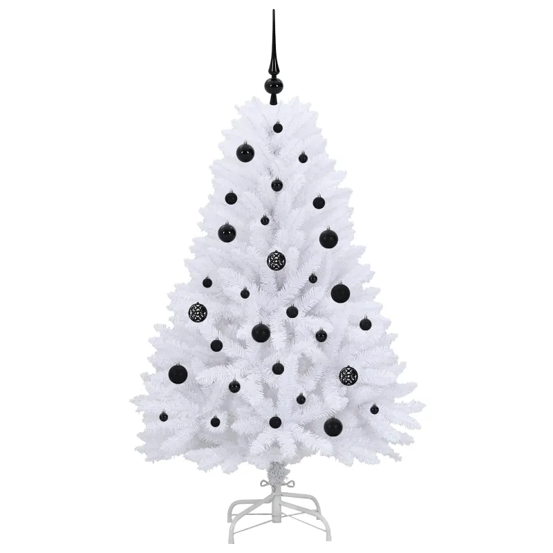 Dirbtinė Sulankstoma Kalėdų Eglutė Balta 150 cm PVC ir plienas