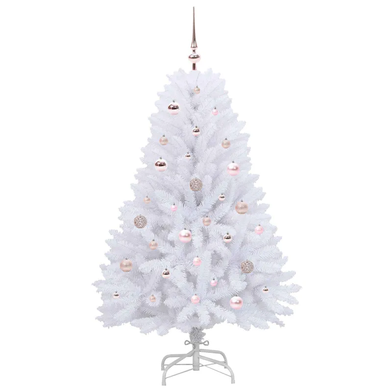 Dirbtinė Sulankstoma Kalėdų Eglutė Balta 150 cm PVC ir plienas