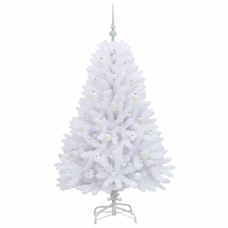 Dirbtinė Sulankstoma Kalėdų Eglutė Balta 150 cm PVC ir plienas