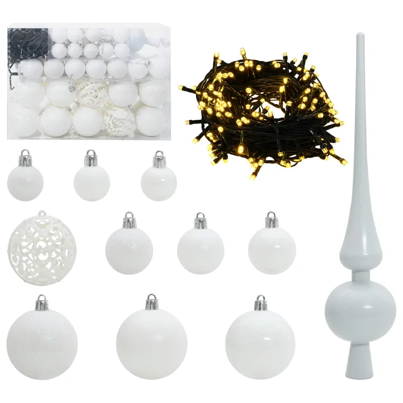 Dirbtinė Sulankstoma Kalėdų Eglutė Balta 150 cm PVC ir plienas