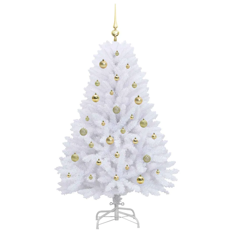 Dirbtinė Sulankstoma Kalėdų Eglutė Balta 150 cm PVC ir plienas