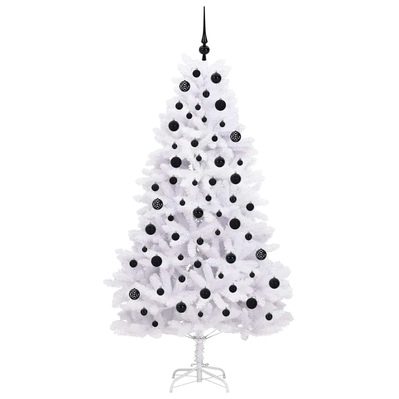 Dirbtinė Sulankstoma Kalėdų Eglutė Balta 180 cm PVC ir Plienas