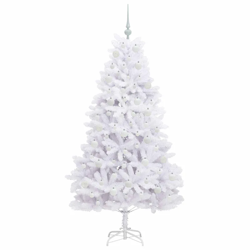 Dirbtinė Sulankstoma Kalėdų Eglutė Balta 180 cm PVC ir Plienas