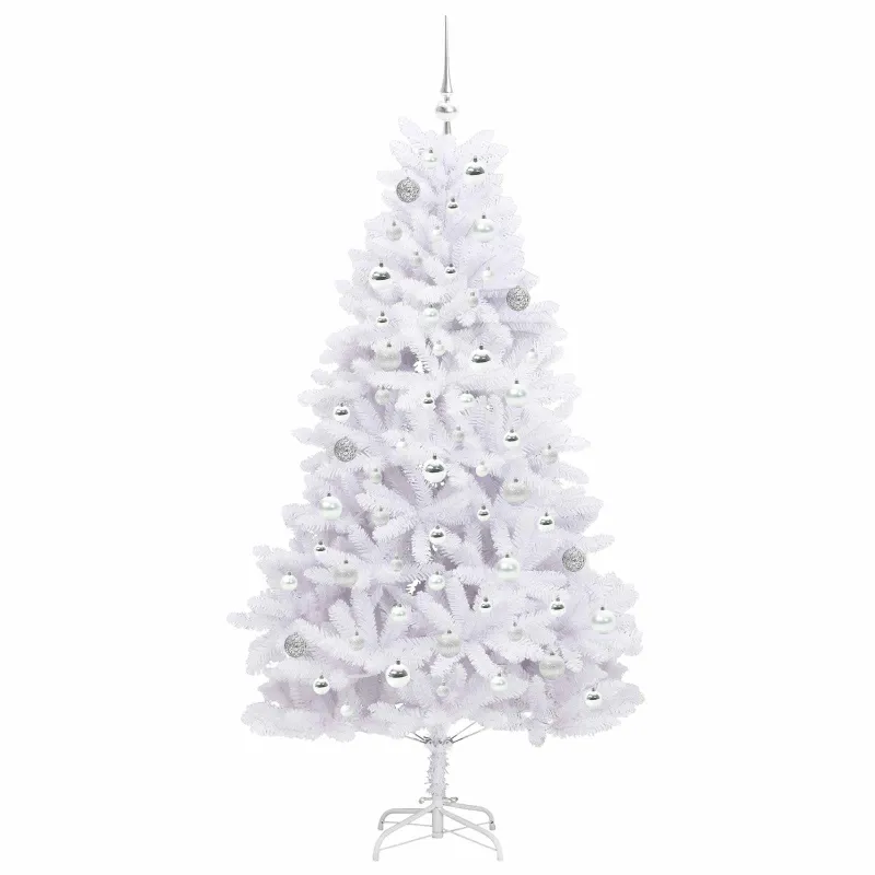 Dirbtinė Sulankstoma Kalėdų Eglutė Balta 180 cm PVC ir Plienas