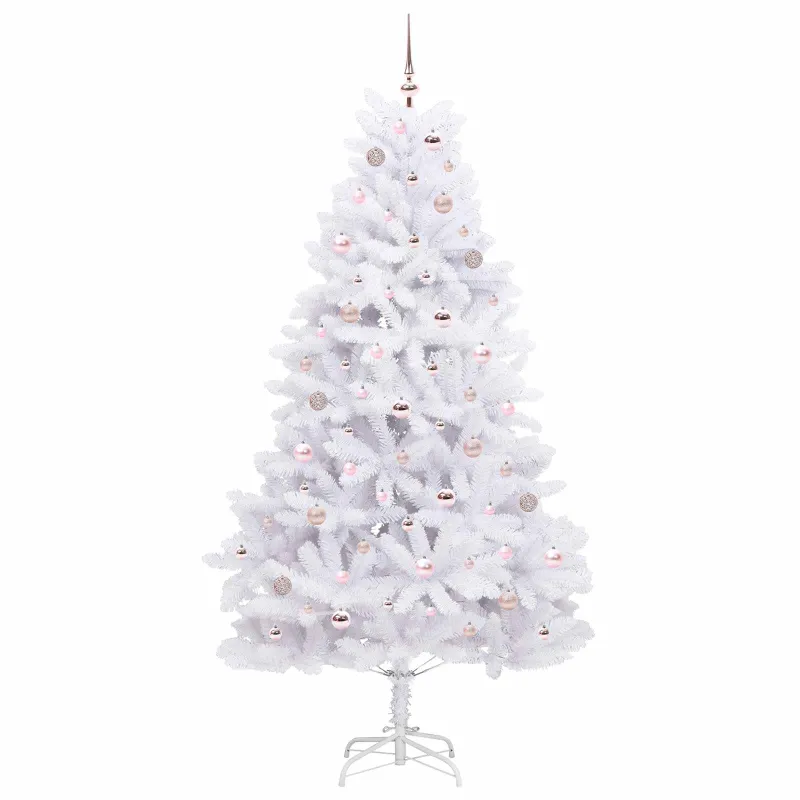 Dirbtinė Sulankstoma Kalėdų Eglutė Balta 210 cm PVC ir Plienas