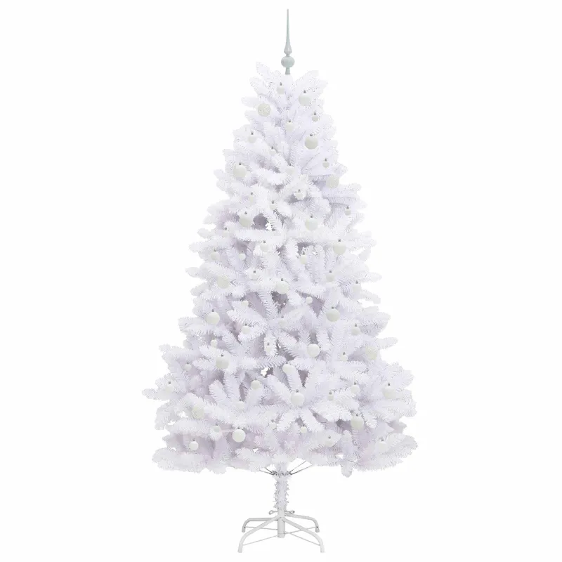 Dirbtinė Sulankstoma Kalėdų Eglutė Balta 210 cm PVC ir Plienas