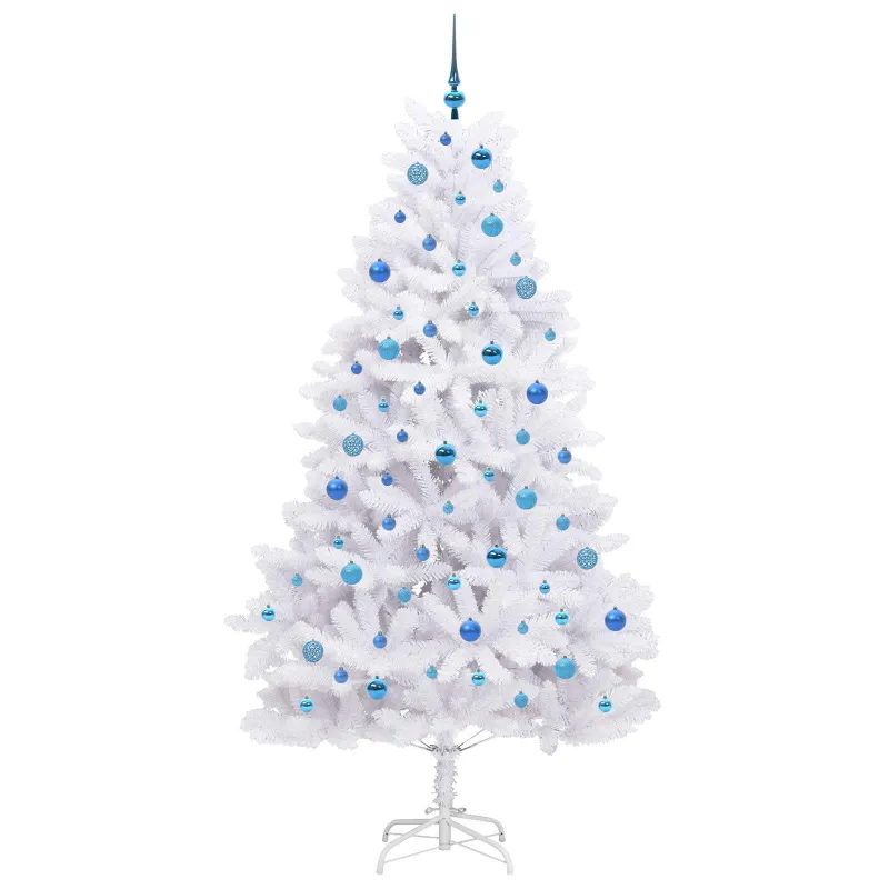 Dirbtinė Sulankstoma Kalėdų Eglutė Balta 210 cm PVC ir Plienas