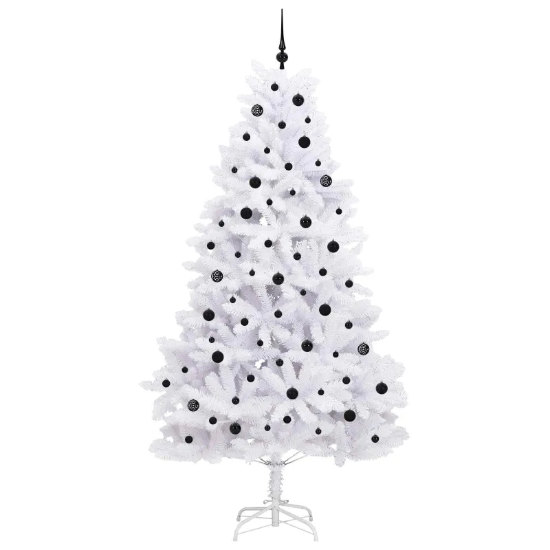 Dirbtinė Sulankstoma Kalėdų Eglutė Balta 240 cm PVC ir Plienas