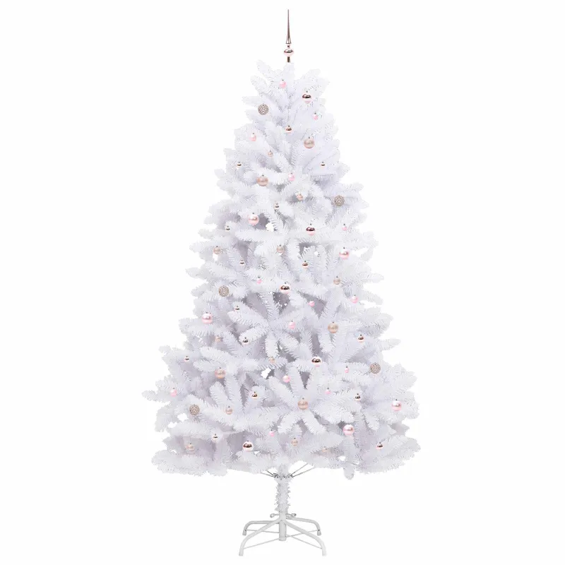 Dirbtinė Sulankstoma Kalėdų Eglutė Balta 270 cm PVC ir Plienas