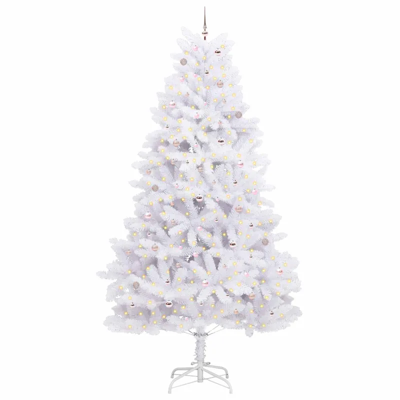 Dirbtinė Sulankstoma Kalėdų Eglutė Balta 300 cm PVC ir Plienas