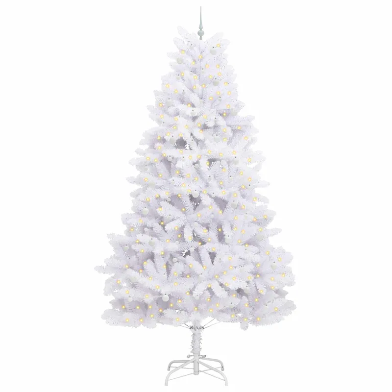 Dirbtinė Sulankstoma Kalėdų Eglutė Balta 300 cm PVC ir Plienas