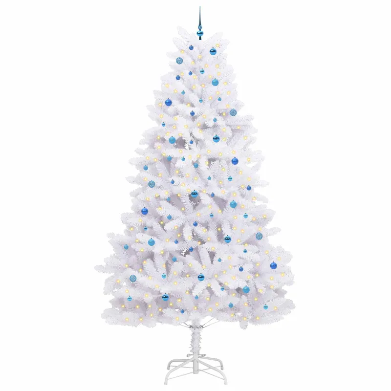 Dirbtinė Sulankstoma Kalėdų Eglutė Balta 300 cm PVC ir Plienas