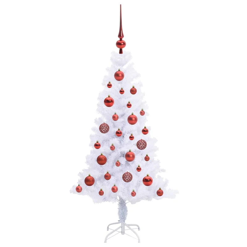 Dirbtinė Kalėdų eglutė su 150 LED Balta 120 cm PVC ir plienas