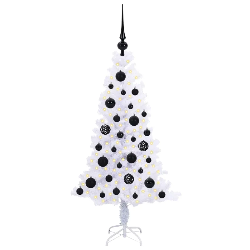 Dirbtinė Kalėdų eglutė su 150 LED Balta 120 cm PVC ir plienas