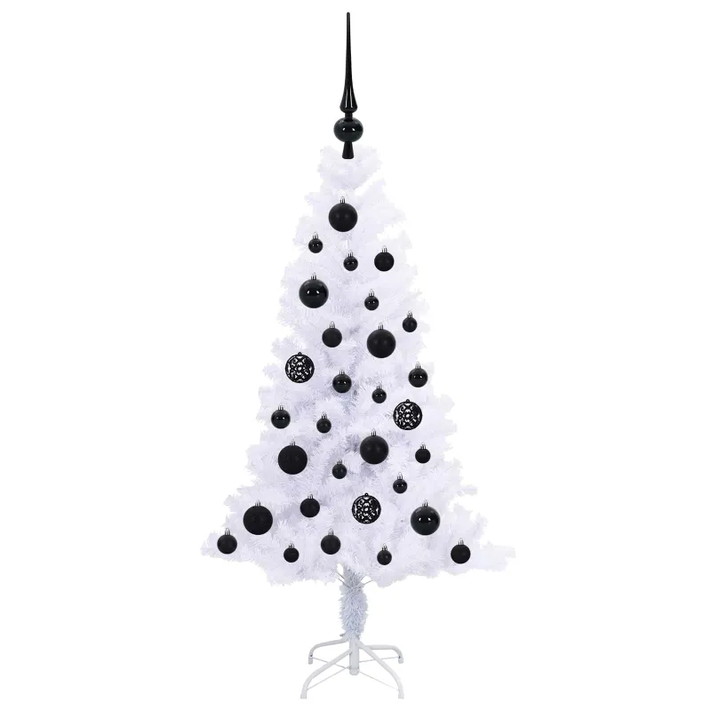 Dirbtinė Kalėdų eglutė su 150 LED Balta 120 cm PVC ir plienas