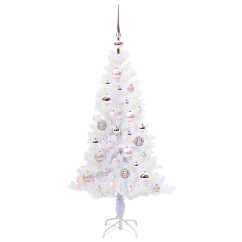 Dirbtinė Kalėdų eglutė su 150 LED Balta 120 cm PVC ir plienas