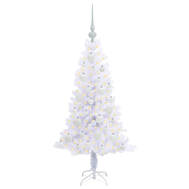 Dirbtinė Kalėdų eglutė su 150 LED Balta 120 cm PVC ir plienas