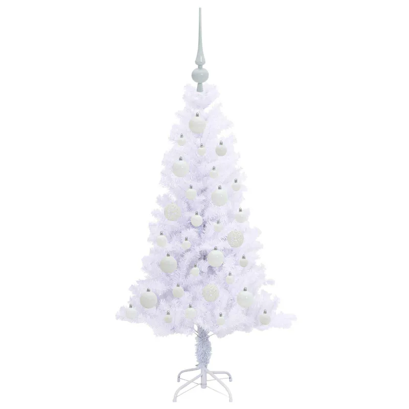 Dirbtinė Kalėdų eglutė su 150 LED Balta 120 cm PVC ir plienas