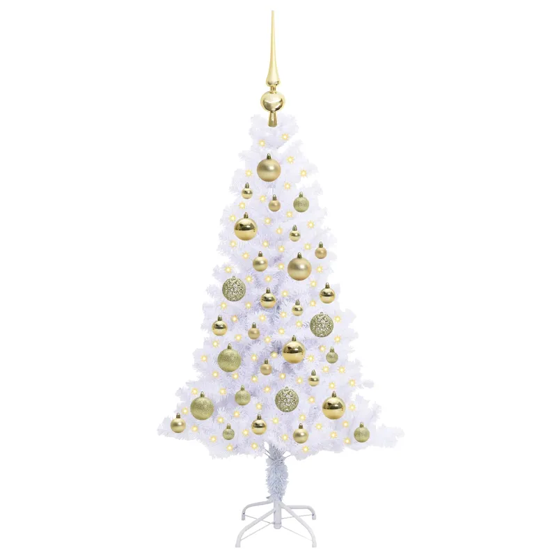 Dirbtinė Kalėdų eglutė su 150 LED Balta 120 cm PVC ir plienas