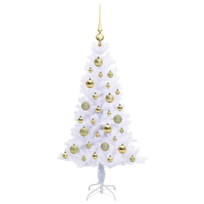 Dirbtinė Kalėdų eglutė su 150 LED Balta 120 cm PVC ir plienas
