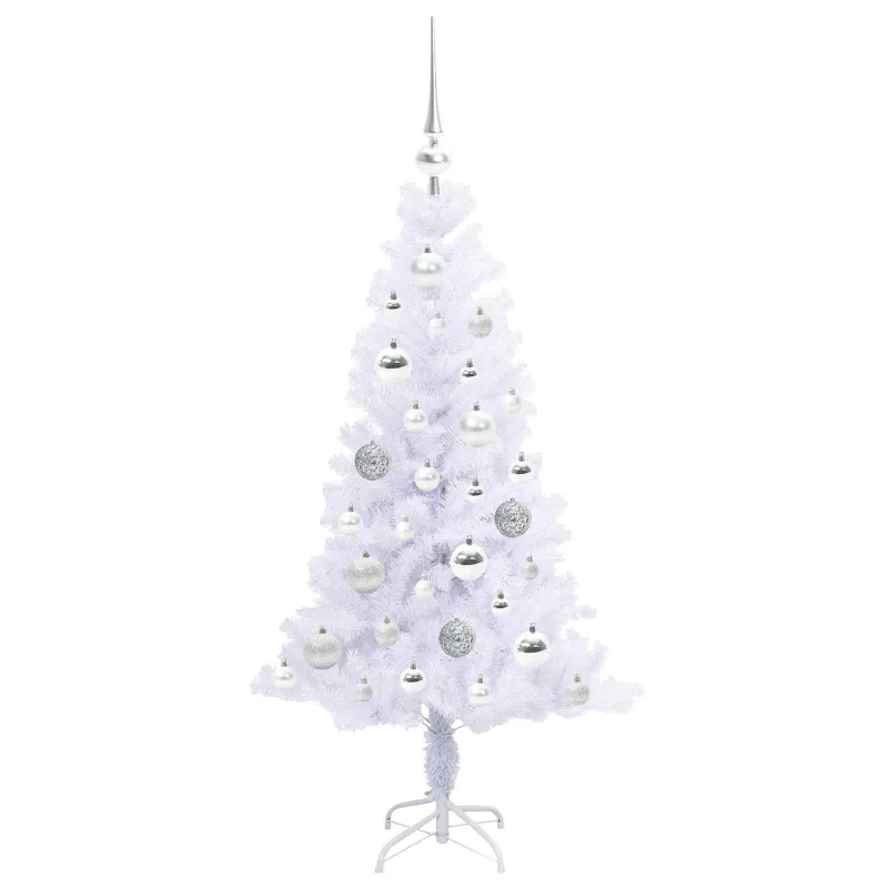 Dirbtinė Kalėdų eglutė su 150 LED Balta 120 cm PVC ir plienas