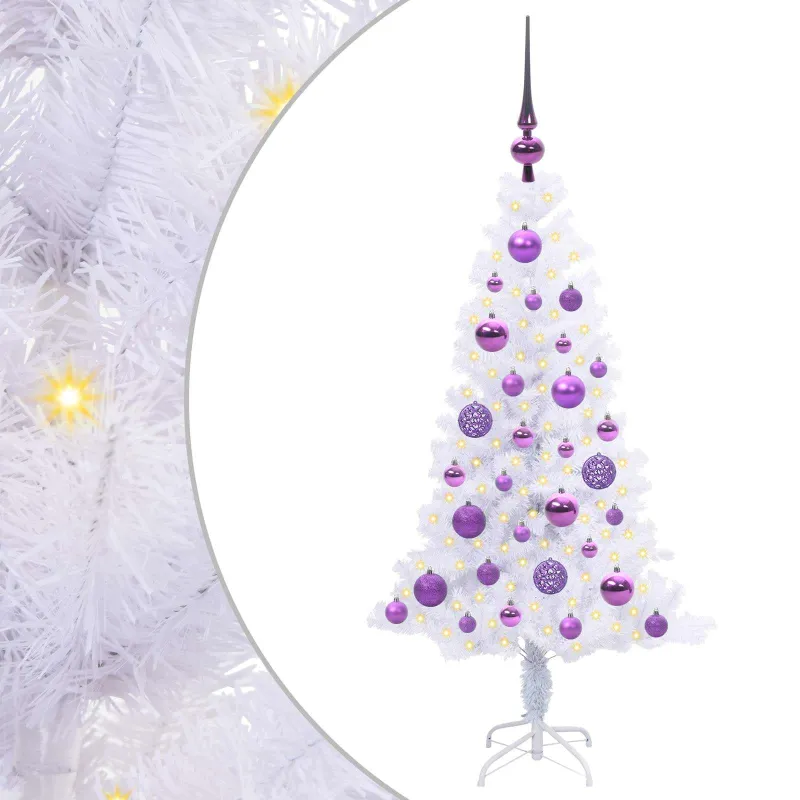 Dirbtinė Kalėdų eglutė su 150 LED Balta 120 cm PVC ir plienas