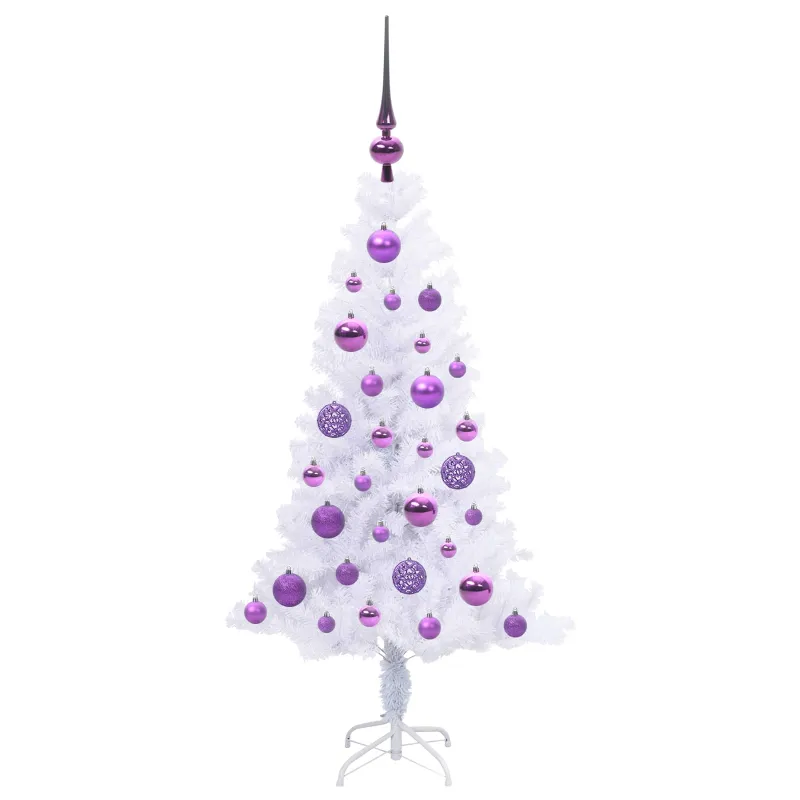 Dirbtinė Kalėdų eglutė su 150 LED Balta 120 cm PVC ir plienas