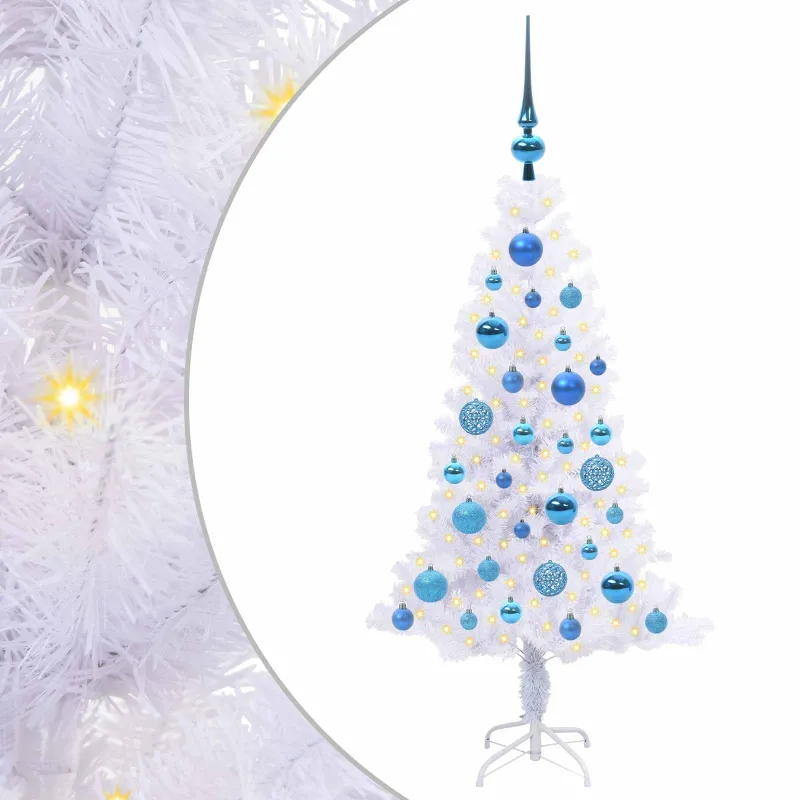 Dirbtinė Kalėdų eglutė su 150 LED Balta 120 cm PVC ir plienas