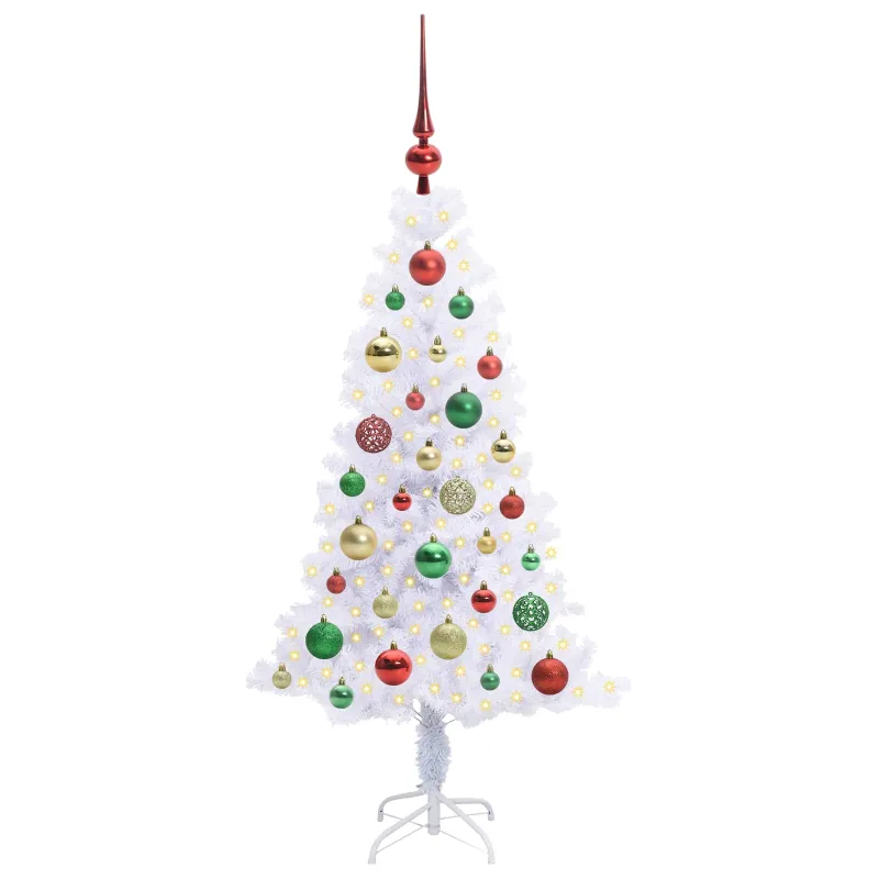 Dirbtinė Kalėdų eglutė su 150 LED Balta 120 cm PVC ir plienas