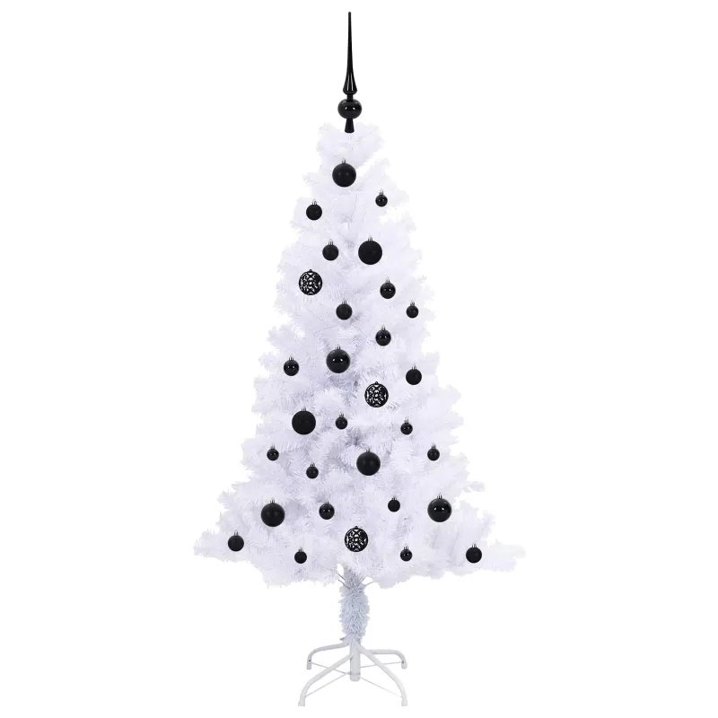 Dirbtinė Kalėdų eglutė su 150 LED Balta 150 cm PVC ir plienas