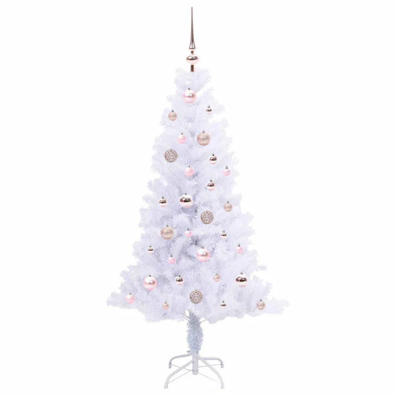 Dirbtinė Kalėdų eglutė su 150 LED Balta 150 cm PVC ir plienas