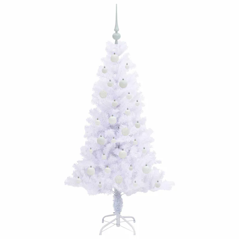 Dirbtinė Kalėdų eglutė su 150 LED Balta 150 cm PVC ir plienas