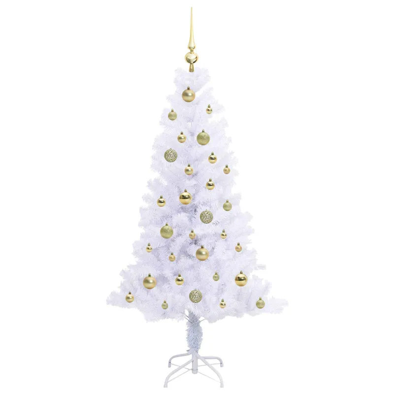 Dirbtinė Kalėdų eglutė su 150 LED Balta 150 cm PVC ir plienas