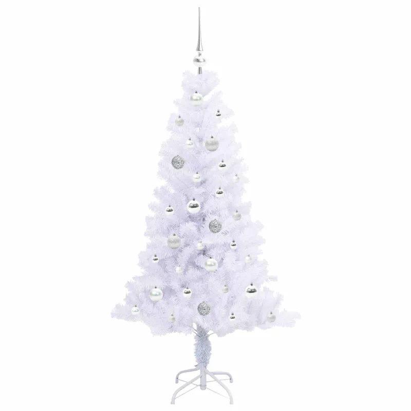 Dirbtinė Kalėdų eglutė su 150 LED Balta 150 cm PVC ir plienas