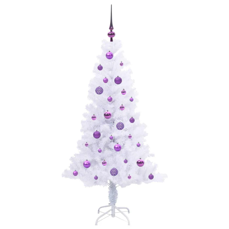Dirbtinė Kalėdų eglutė su 150 LED Balta 150 cm PVC ir plienas