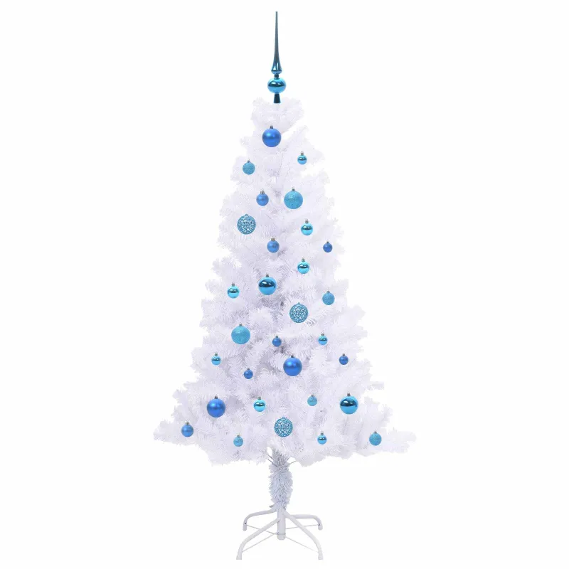 Dirbtinė Kalėdų eglutė su 150 LED Balta 150 cm PVC ir plienas