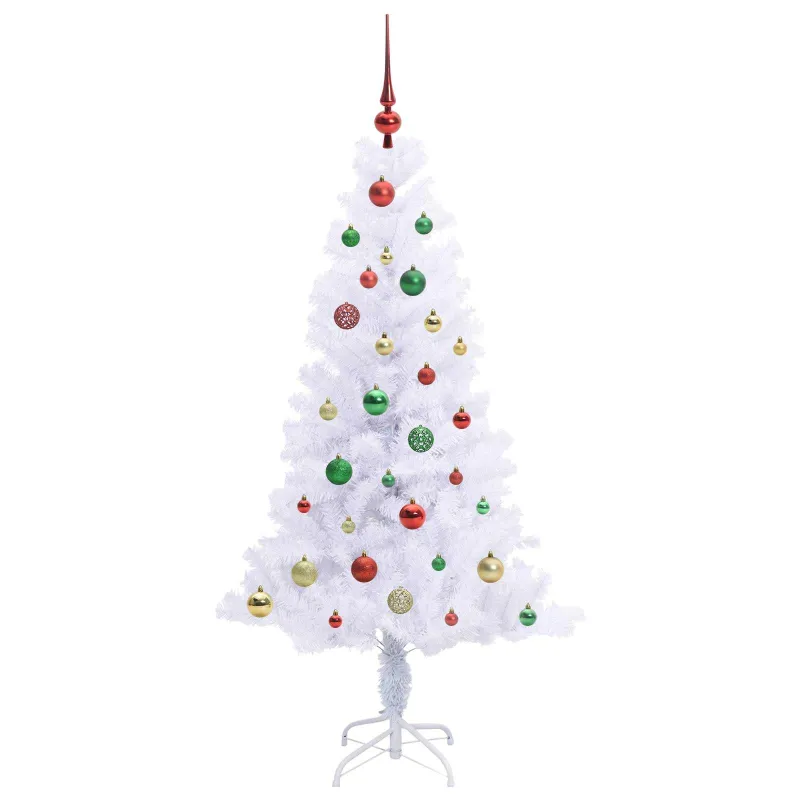 Dirbtinė Kalėdų eglutė su 150 LED Balta 150 cm PVC ir plienas