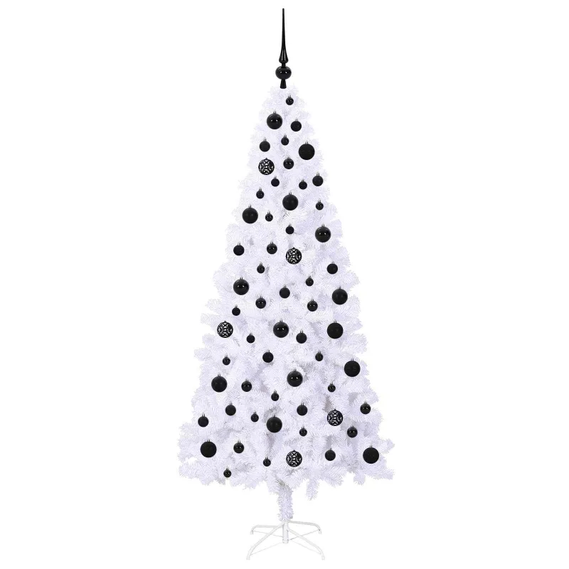 Dirbtinė Kalėdų eglutė su 300 LED Balta 180 cm PVC ir Plienas