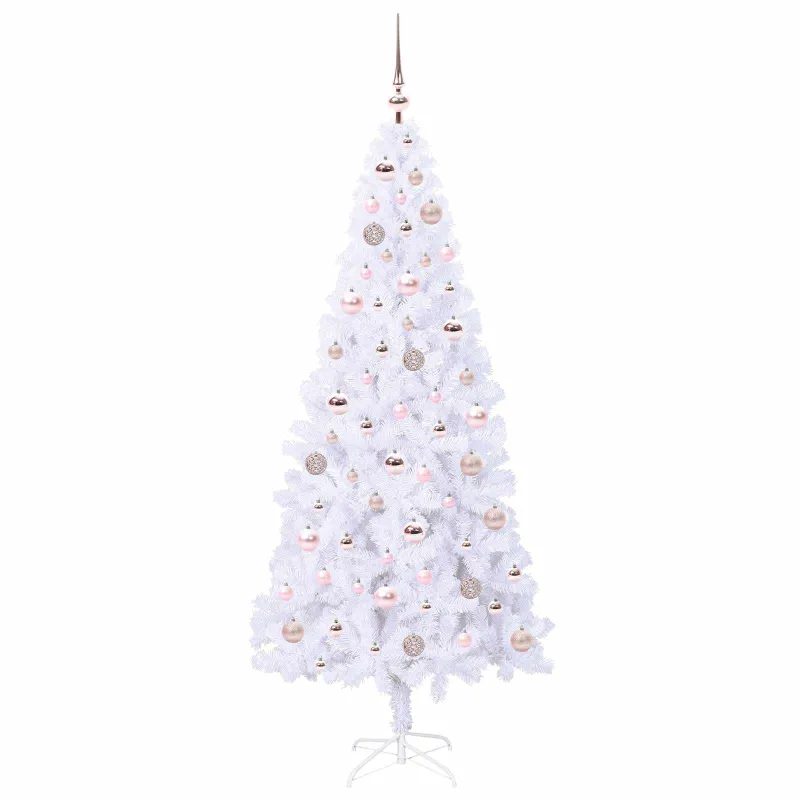Dirbtinė Kalėdų eglutė su 300 LED Balta 180 cm PVC ir Plienas