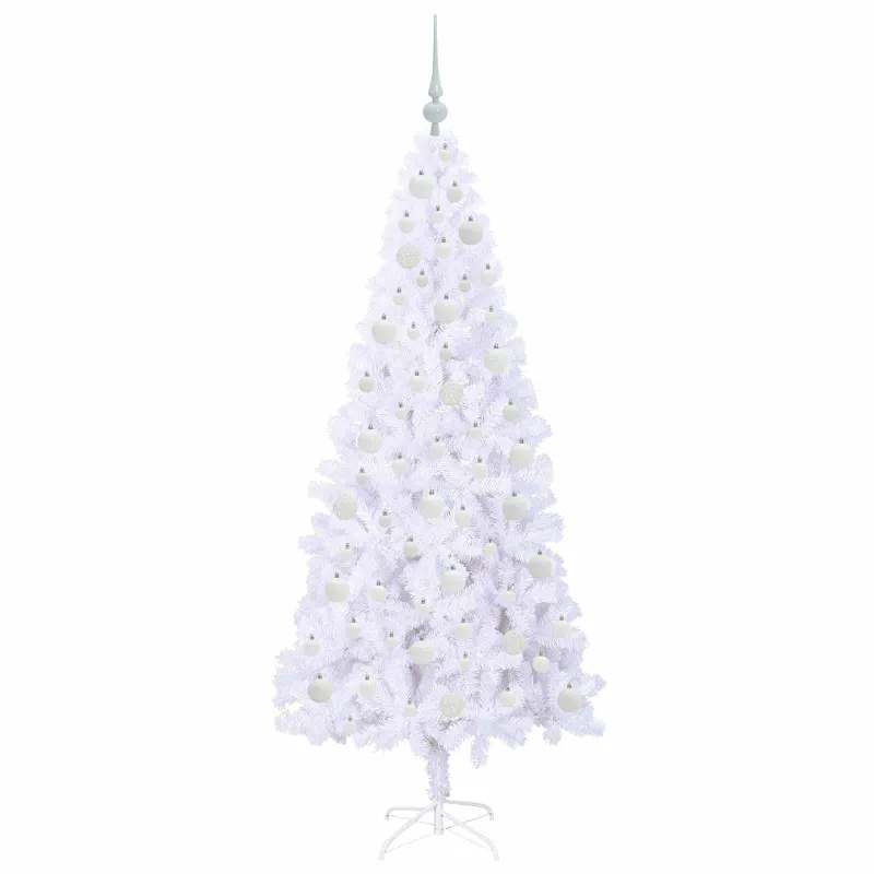 Dirbtinė Kalėdų eglutė su 300 LED Balta 180 cm PVC ir Plienas