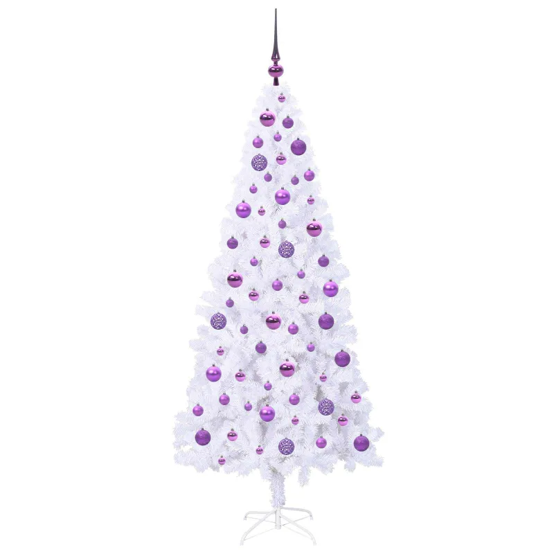 Dirbtinė Kalėdų eglutė su 300 LED Balta 180 cm PVC ir Plienas