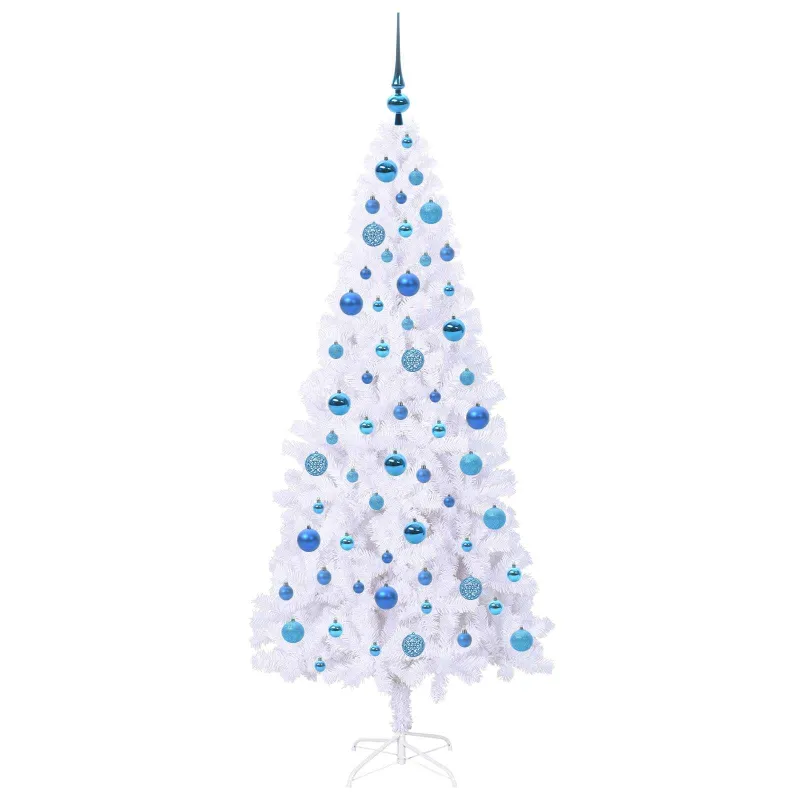 Dirbtinė Kalėdų eglutė su 300 LED Balta 180 cm PVC ir Plienas