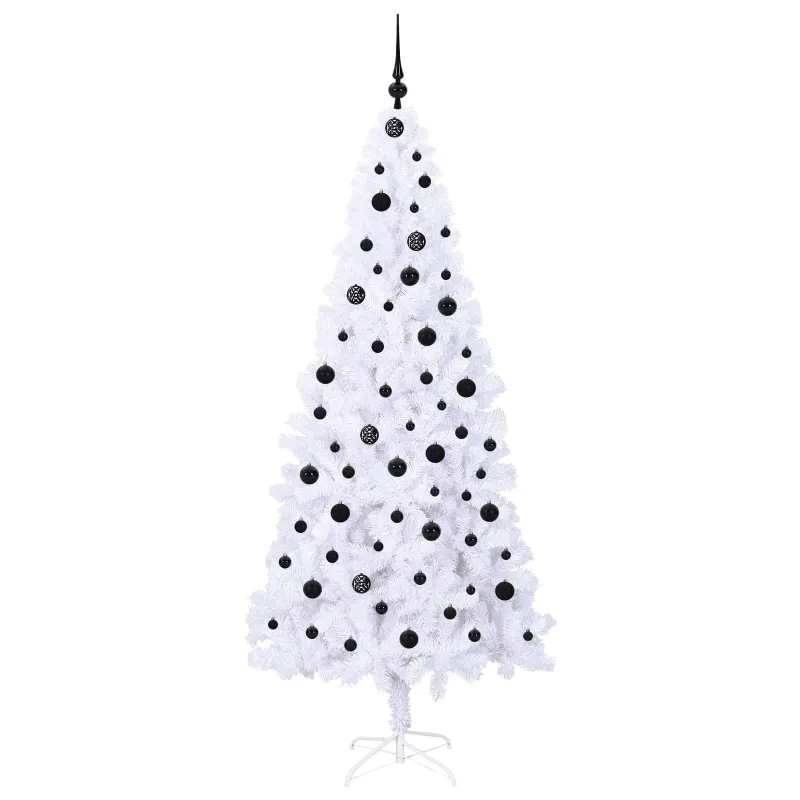 Dirbtinė Kalėdų eglutė su 300 LED Balta 210 cm PVC ir Plienas